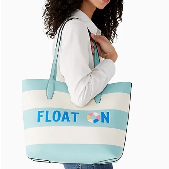Kate Spade Pool Float Reversible Tote & Large Continental Wallet - Picture 9 of 16